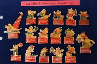 Colección 16 Pins Coca-Cola Barcelona 92 Cobi