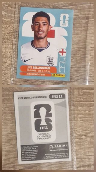 Cromo Jude Bellingham - Mundial 2026 Panini