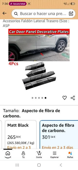 Faldones Laterales para Toyota RAV4 (2019-2022)