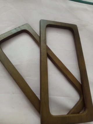 Par de asas de madera rectangulares