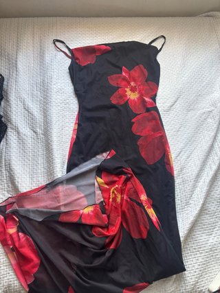 Vestido largo con estampado floral