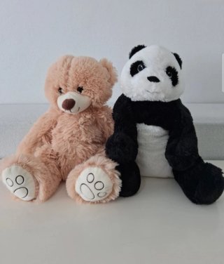Pack de 2 Peluches: Oso y Panda