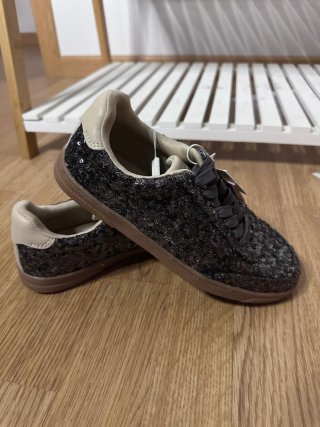 Zapatillas Zara Lentejuelas Negras Talla 36