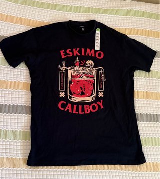 Camiseta manga corta Negra 2XL Nueva