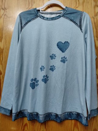 Camiseta Huellitas Azul Talla L