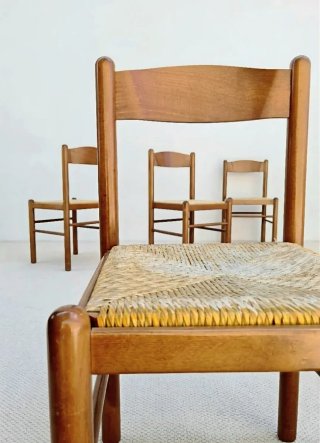 Set de 4 sillas de enea | Vintage 70s