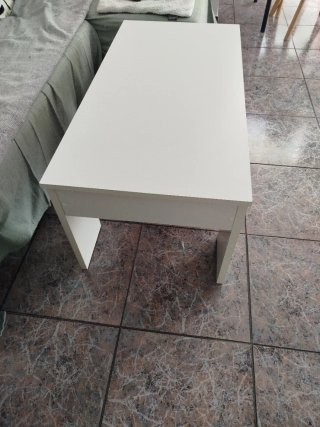 Mesa de centro elevable blanca