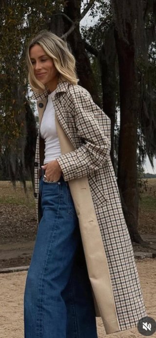 Trench Reversible Cuadros Zara Talla M
