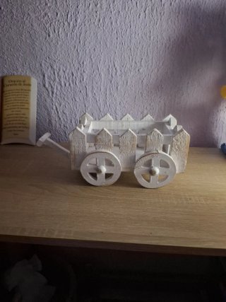 Carro Decorativo de Madera Blanco