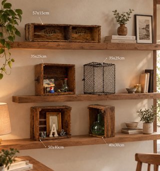 Set de 5 Cajas Decorativas de Madera