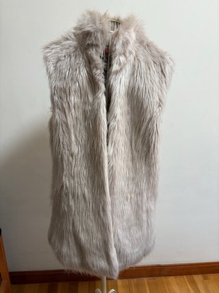 Chaleco de Pelo Sintético Beige Talla M