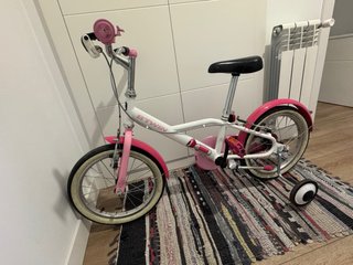 Bicicleta Infantil B'TWIN Blanca y Rosa