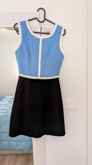 Vestido bicolor azul y negro