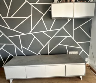 Conjunto de Muebles de Salón Blanco y Gris