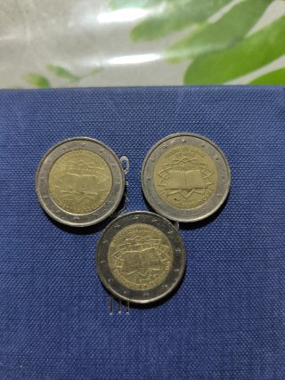 3 Monedas de 2€ Conmemorativas Tratado de Roma