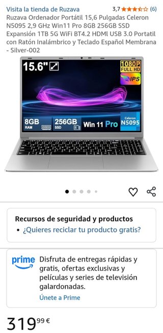 Portátil Ruzava Laptop N5095