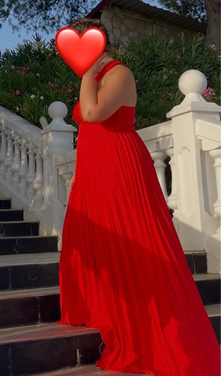 Vestido Largo Rojo Mango