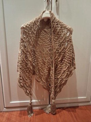 Chal de Crochet Beige