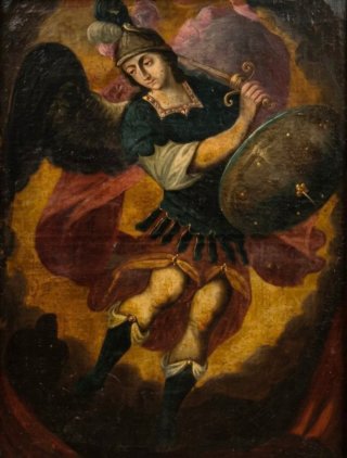 Cuadro al óleo de San Miguel Arcángel