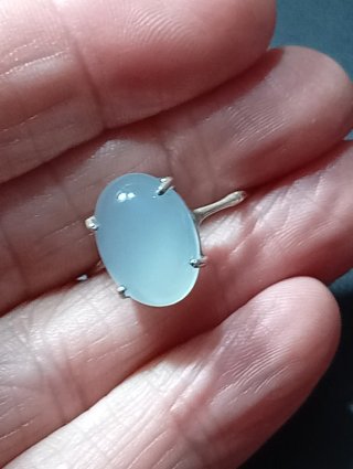 Anillo de Plata de Ley, calcedonia