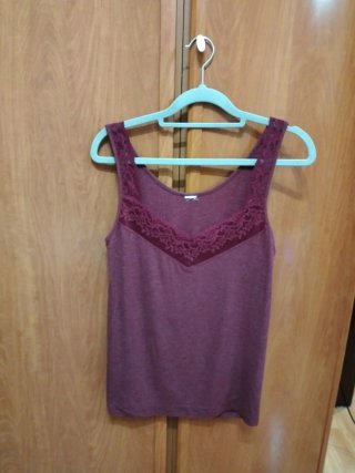 Camiseta de tirantes granate, talla M
