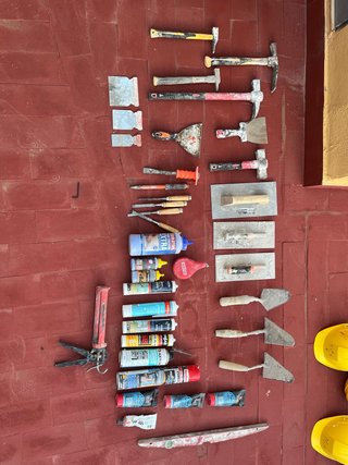 Lote de herramientas de construcción