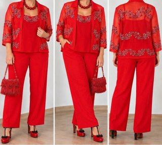 Conjunto de Fiesta 3 Piezas Rojo Zeila Diseño