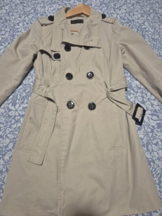 Gabardina Zara Beige Talla 36