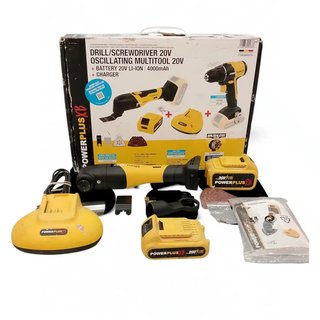 MULTIHERRAMIENTA OSCILANGTE INALAMBRICA 20V POWB40020 POWER PLUS + 2BAT + CARGADOR
