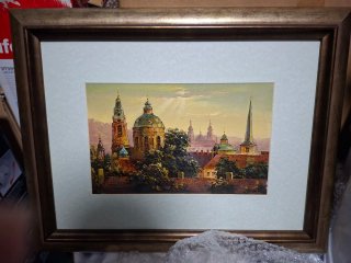 Cuadro de Praga con Marco de Madera