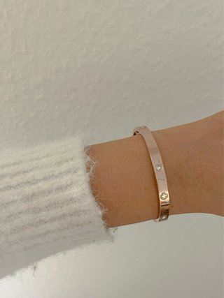 Pulsera acero rosa con detalles