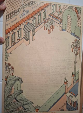 CARTA RESTAURANTE "LA VENTA"   George Hardy, 1975