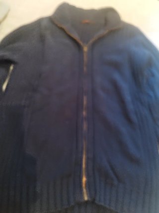 Chaqueta de punto azul con cremallera