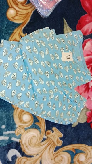 Pijama de Mujer Azul Estampado Talla M