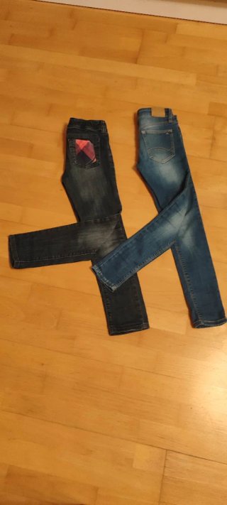 2 Pantalones Vaqueros Tommy Hilfiger T128, T. 7-8