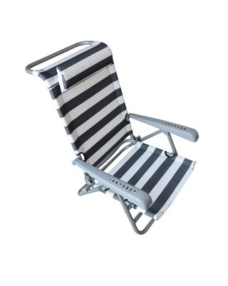 Silla de camping Homecall rayas blanco y azul