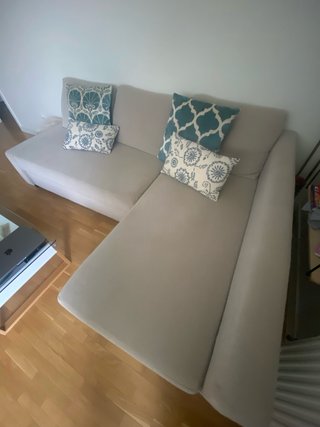Sofá Cama con Chaiselongue Gris
