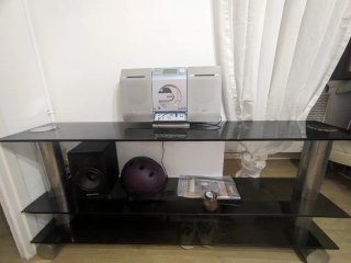 Mesa de Cristal Negra con 3 Niveles