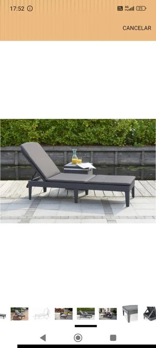 Tumbona de Jardín Plegable con cojín para exterior
