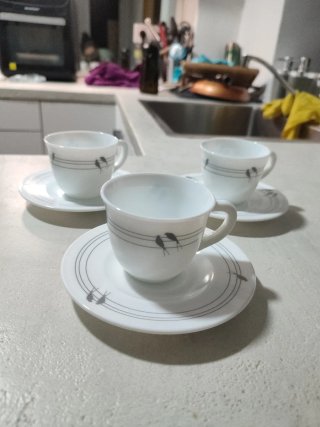 Set de 6 tazas con platos