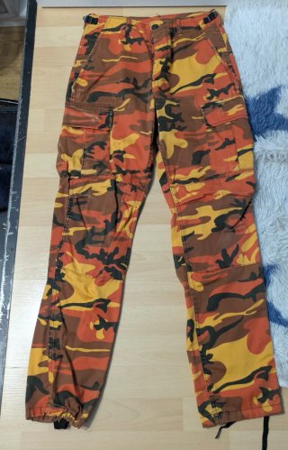 Pantalón Estampado Militar Naranja
