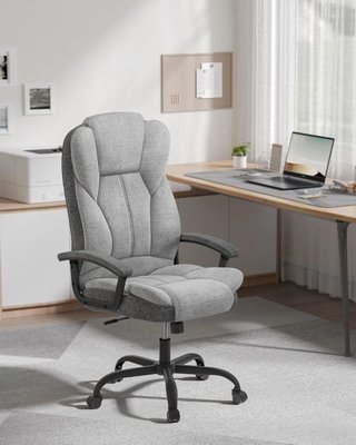 SONGMICS Silla de Oficina con Asiento Expandido