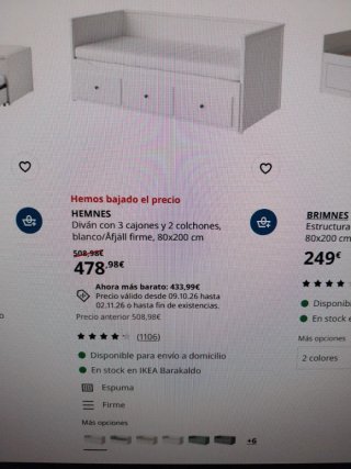 Cama nido HEMNES IKEA blanca