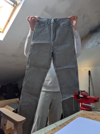Pantalones de cuadros negro y blanco