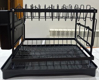 Escurridor de Platos de 2 Niveles Negro