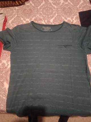 Camiseta Pull&Bear Verde Azulado Talla L