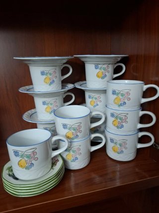 Set de 12 Tazas y Platos Vina Fera