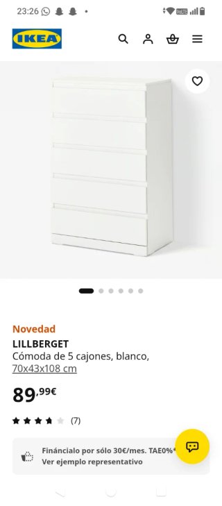 Cómoda IKEA LILLBERGET 5 cajones