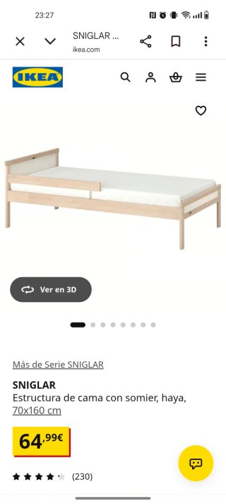 Cama Infantil IKEA Sniglar 70x160 cm