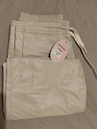 Pantalón  polipiel Beige Meylonmey Textil Talla XL